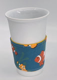 Reversible Cup Cozy - Orange Yellow & Clown Fish