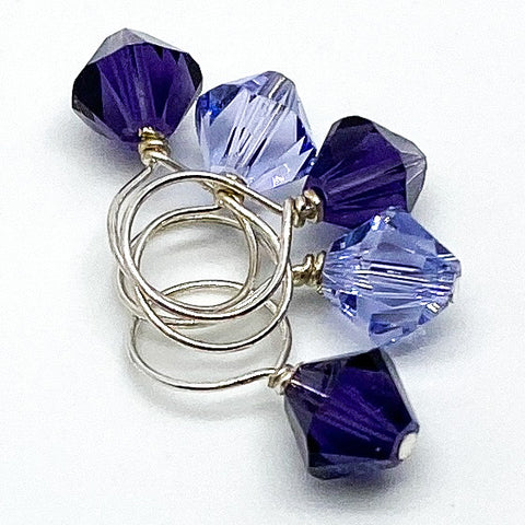 Swarovski Crystal Stitch Markers - SINGLES - Purple Velvet and Provence Lavender