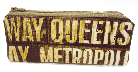 Accessory Bag - The Wee - New York Signs with Tan Zipper