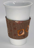 Reversible Cup Cozy - Mustaches & Chocolate