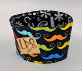 Reversible Cup Cozy - Mustaches & Punctuation