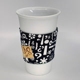 Reversible Cup Cozy - Punctuation & Plaid