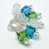 Swarovski Crystal Stitch Markers - Opal, Aqua, and Peridot